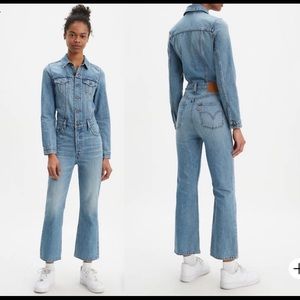 Levis Kickflare Denim Jumpsuit size XS Player wash